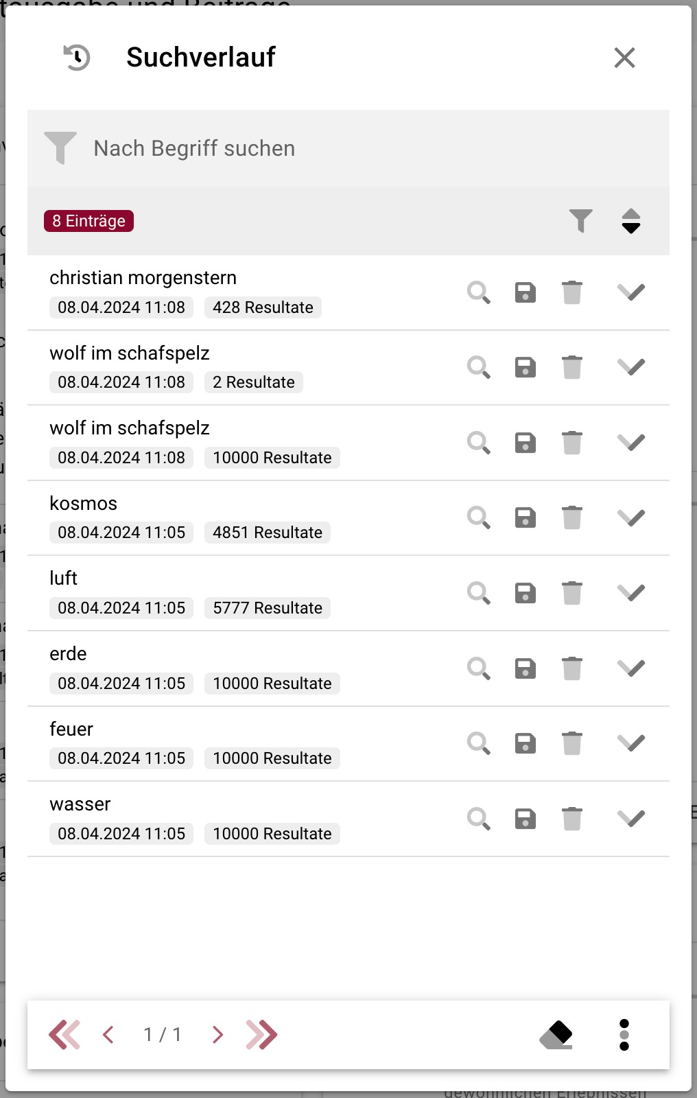 Suchverlauf